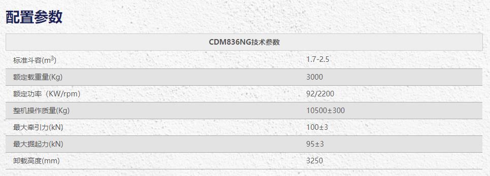 龍工CDM836NG鏟車裝載機(jī)