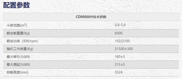 龍工CDM866H裝載機