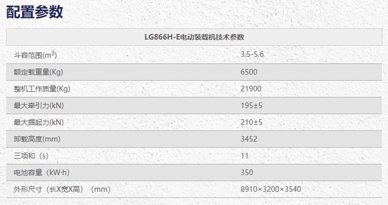 龍工LG866H-E電動裝載機(jī)